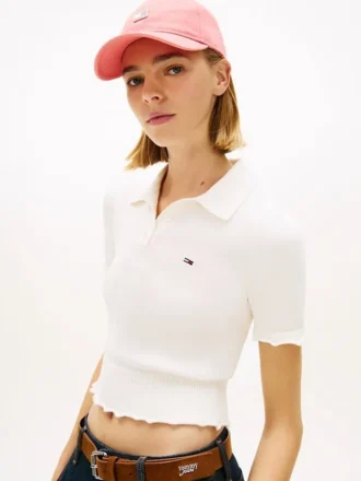 Polo com gola em folha de alface da Tommy Jeans