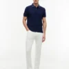 Polo com gola em jacquard de corte regular Polo com gola em jacquard de corte regular