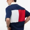 Polo com logótipo de bandeira nas costas e corte descontraído Polo com logótipo de bandeira nas costas e corte descontraído