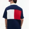 Polo com logótipo de bandeira nas costas e corte descontraído Polo com logótipo de bandeira nas costas e corte descontraído