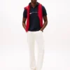 Polo com riscas bordadas e corte regular Polo com riscas bordadas e corte regular