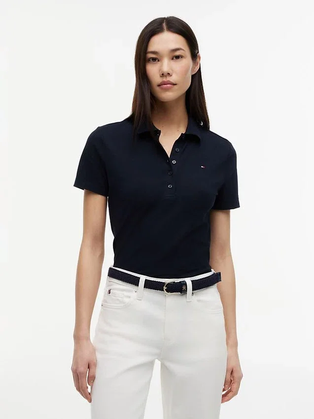 Polo de Algodão Elástico com Corte Clássico Polo de Algodão Elástico com Corte Clássico