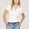 Polo de algodão elástico com corte justo Polo de algodão elástico com corte justo