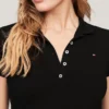 Polo de algodão elástico com corte justo Polo de algodão elástico com corte justo