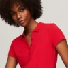 Polo de algodão elástico com corte justo Polo de algodão elástico com corte justo