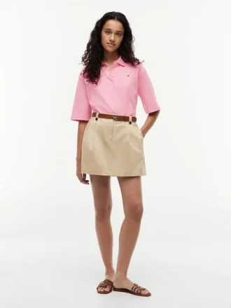 Polo de algodão interlock de corte descontraído