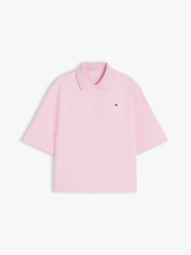 Polo de algodão interlock de corte descontraído Polo de algodão interlock de corte descontraído