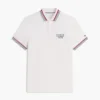 Polo de algodão liso com acabamento nas pontas, corte regular Polo de algodão liso com acabamento nas pontas, corte regular