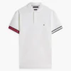 Polo de algodão liso com corte justo Polo de algodão liso com corte justo