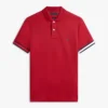 Polo de algodão liso com corte justo Polo de algodão liso com corte justo