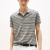 Polo de algodão às riscas com corte regular Polo de algodão às riscas com corte regular
