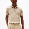 Polo de algodão às riscas com corte regular Polo de algodão às riscas com corte regular