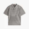 Polo de algodão às riscas com corte regular Polo de algodão às riscas com corte regular
