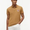 Polo de Algodão Suave com Bandeira Ondulada e Corte Regular Polo de Algodão Suave com Bandeira Ondulada e Corte Regular