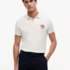 Polo de Algodão Suave com Bandeira Ondulada e Corte Regular Polo de Algodão Suave com Bandeira Ondulada e Corte Regular