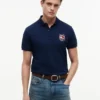 Polo de Algodão Suave com Bandeira Ondulada e Corte Regular Polo de Algodão Suave com Bandeira Ondulada e Corte Regular