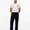 Polo de Algodão Suave com Bandeira Ondulada e Corte Regular Polo de Algodão Suave com Bandeira Ondulada e Corte Regular