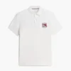 Polo de Algodão Suave com Bandeira Ondulada e Corte Regular Polo de Algodão Suave com Bandeira Ondulada e Corte Regular