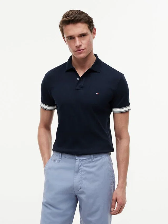Polo de Algodão Suave de Corte Justo Polo de Algodão Suave de Corte Justo