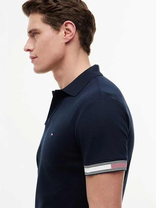 Polo de Algodão Suave de Corte Justo Polo de Algodão Suave de Corte Justo