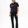 Polo de corte regular com riscas bordadas Polo de corte regular com riscas bordadas