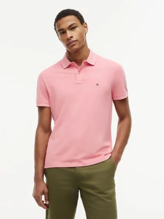 Polo de corte regular tingido na peça