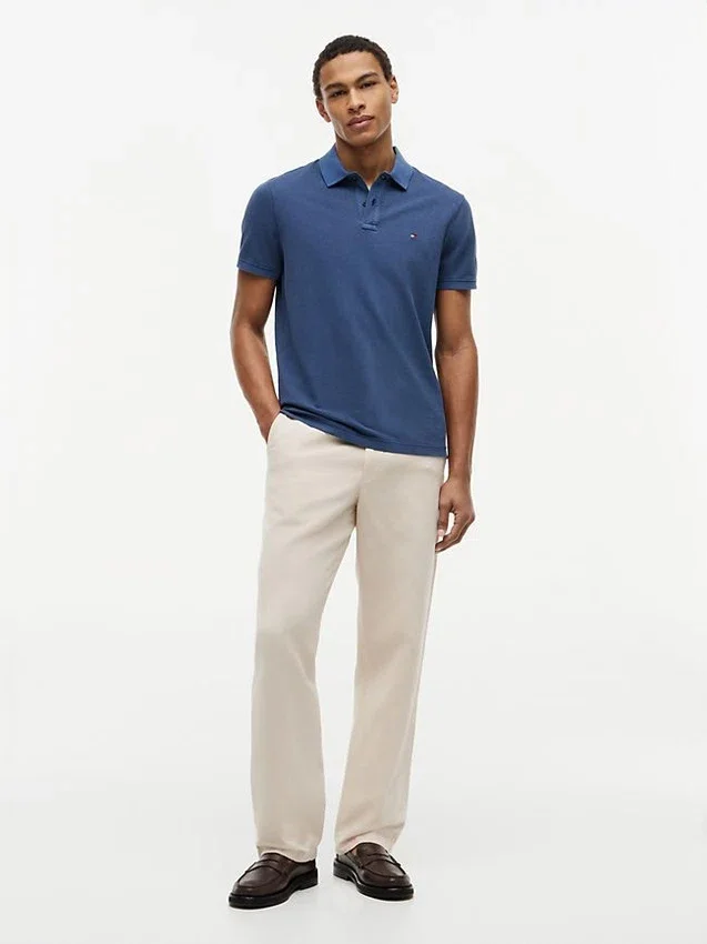 Polo de corte regular tingido na peça Polo de corte regular tingido na peça