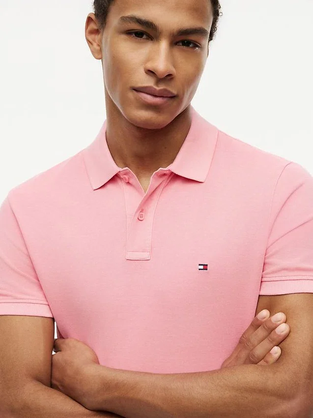 Polo de corte regular tingido na peça Polo de corte regular tingido na peça
