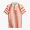 Polo de malha aberta com riscas e corte clássico Polo de malha aberta com riscas e corte clássico