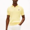 Polo de malha com tranças de manga curta Polo de malha com tranças de manga curta
