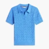 Polo de malha com tranças de manga curta Polo de malha com tranças de manga curta