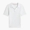 Polo de malha com tranças de manga curta Polo de malha com tranças de manga curta
