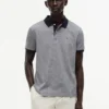 Polo de malha interlock às riscas com corte regular Polo de malha interlock às riscas com corte regular
