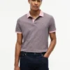 Polo de malha interlock às riscas com corte regular Polo de malha interlock às riscas com corte regular