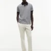 Polo de malha interlock às riscas com corte regular Polo de malha interlock às riscas com corte regular