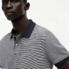 Polo de malha interlock às riscas com corte regular Polo de malha interlock às riscas com corte regular