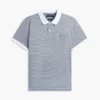 Polo de malha interlock às riscas com corte regular Polo de malha interlock às riscas com corte regular