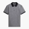 Polo de malha interlock às riscas com corte regular Polo de malha interlock às riscas com corte regular