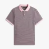 Polo de malha interlock às riscas com corte regular Polo de malha interlock às riscas com corte regular