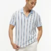 Polo de malha às riscas com corte regular Polo de malha às riscas com corte regular