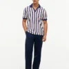 Polo de malha às riscas com corte regular Polo de malha às riscas com corte regular