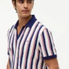 Polo de malha às riscas com corte regular Polo de malha às riscas com corte regular