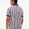 Polo de malha às riscas com corte regular Polo de malha às riscas com corte regular