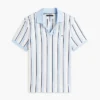 Polo de malha às riscas com corte regular Polo de malha às riscas com corte regular
