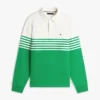 Polo de manga comprida com corte descontraído e blocos de cor Polo de manga comprida com corte descontraído e blocos de cor