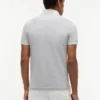Polo de piqué elástico com riscas em bloco e corte justo Polo de piqué elástico com riscas em bloco e corte justo