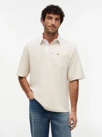 Polo de râguebi em jersey crepe de corte largo