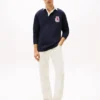 Polo de râguebi Hilfiger Crest com corte descontraído Polo de râguebi Hilfiger Crest com corte descontraído