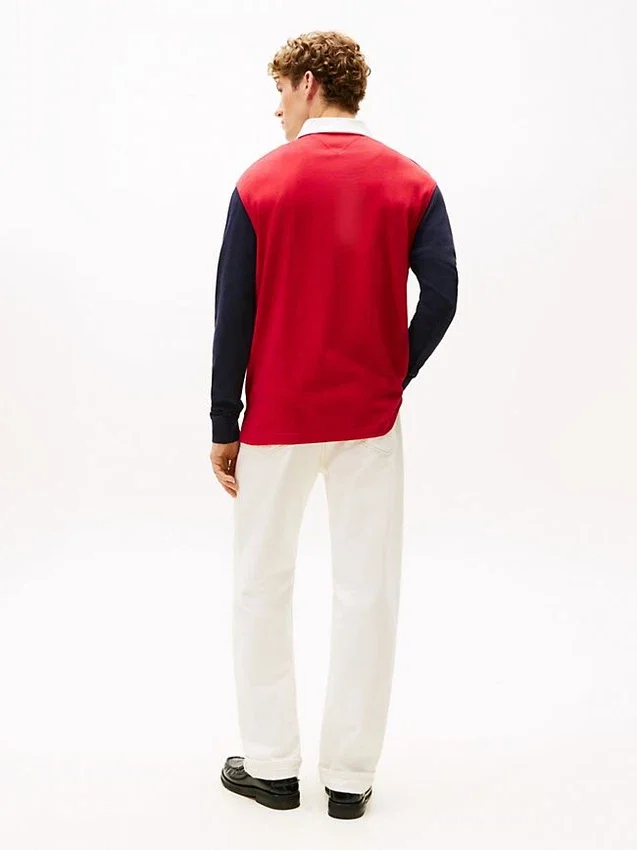 Polo de râguebi Hilfiger Crest com corte descontraído Polo de râguebi Hilfiger Crest com corte descontraído