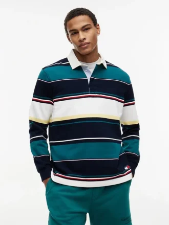 Polo de râguebi às riscas Tommy Jeans